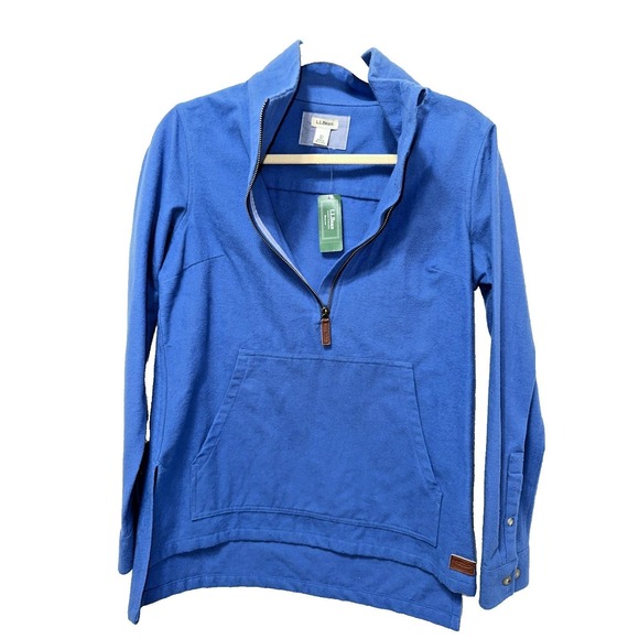 L.L. Bean Other - LL Bean Vintage Pullover Flannel/Fleece Blue Half Zip XS Women, Regular Fit NWT
